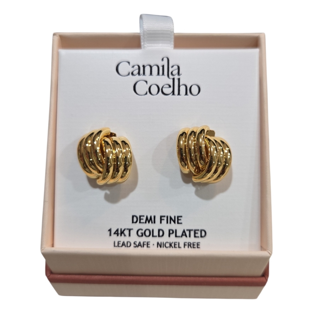 💛▪️Camila Coelho ▪️14KT Gold Plated Demi Fine  Stud Earrings